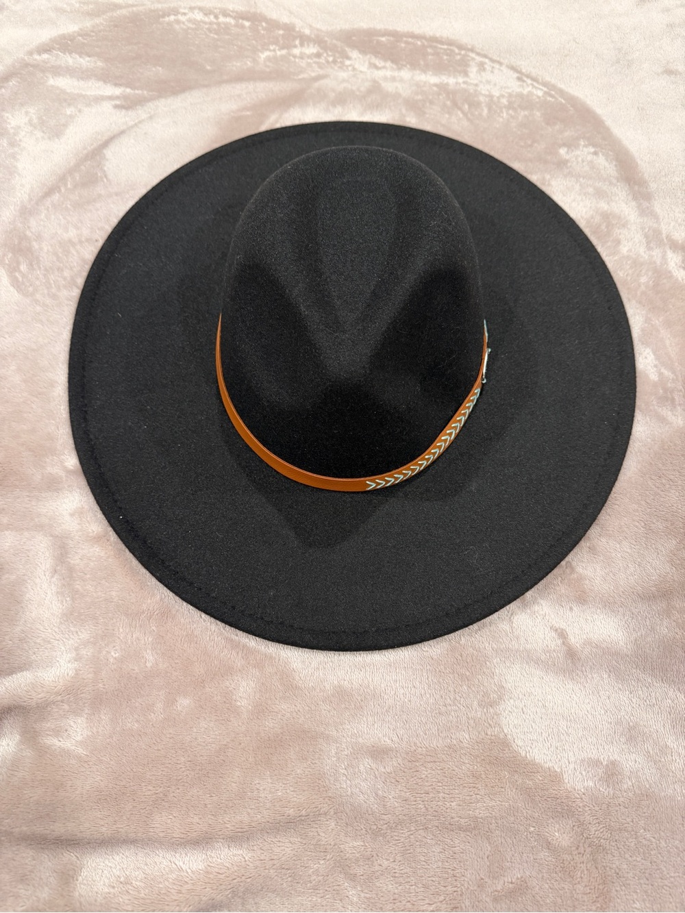 FRYE Black Wide Brim Fedora Hat with Leather Band – Western Boho Style